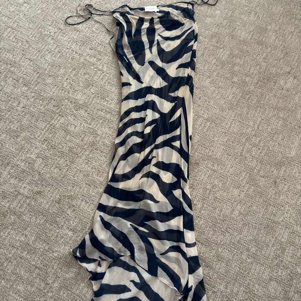 Rat & Boa Zebra Print Asymmetrical Dress